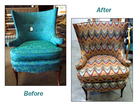 Reupholstered chairs